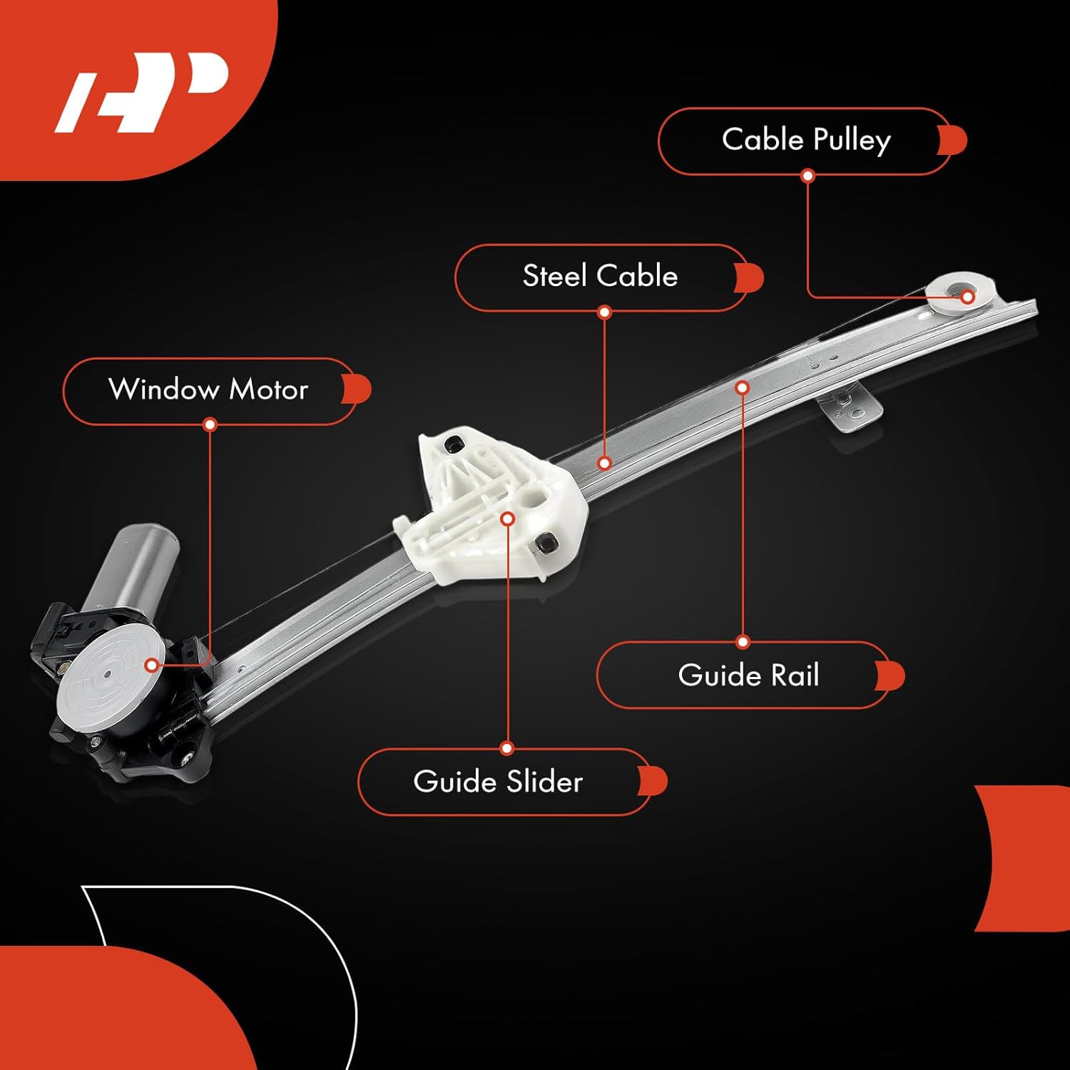A-Premium Power Window Regulator with Motor Front Driver Side Compatible with Honda Civic 2022-2025 & Acura Integra 2023-2025