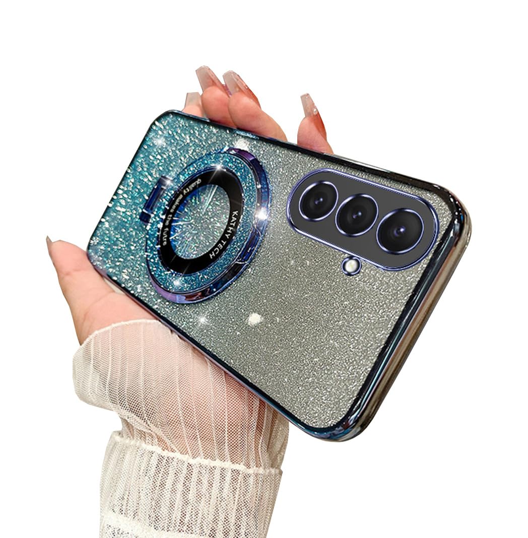Doowear for Galaxy A14 5G Case Magnetic [Support Magsafe Charger] Wireless Glitter Sparkly Plated Kickstand Holder Shockproof Camera Lens Protector