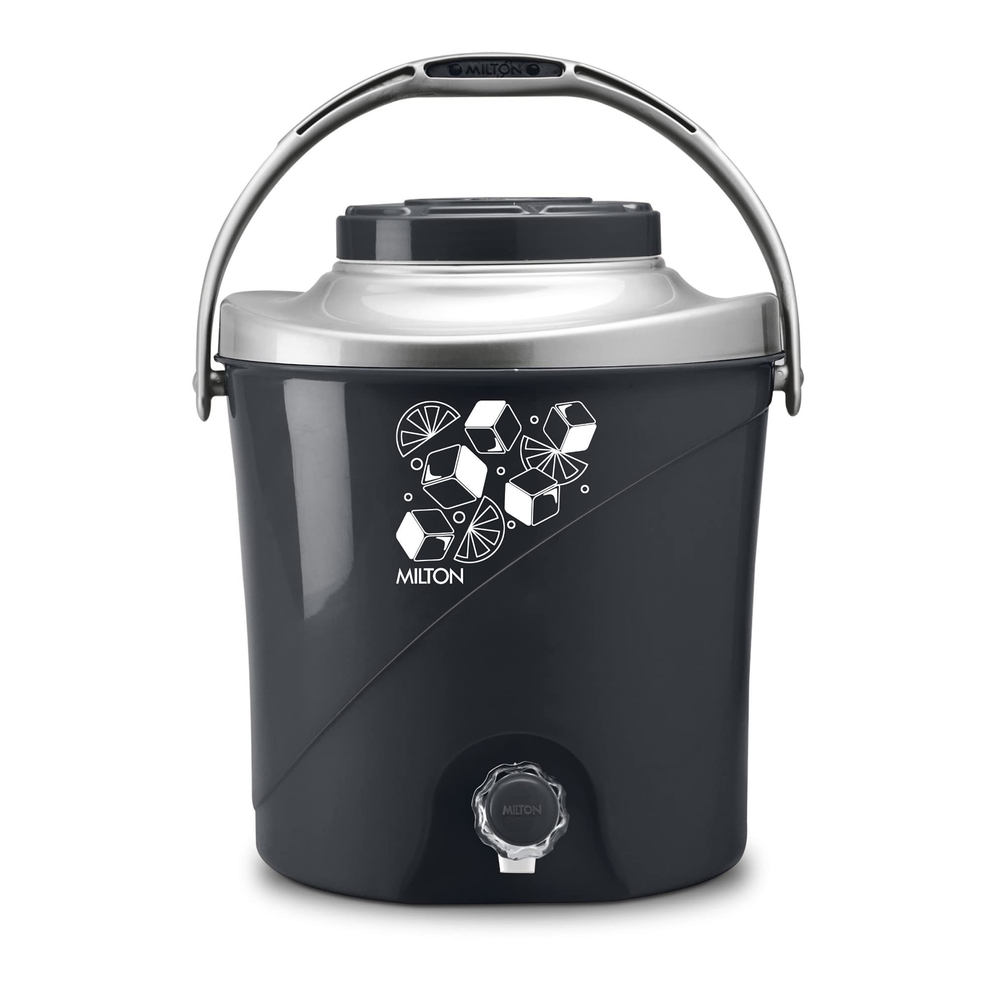 Milton New Kool Stallion 22 Insulated Plastic Water Jug, Piece,  litres, Grey Food Grade Easy to Carry BPA Free Ideal for Travel 