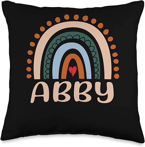 Vista 4 de Abby Name Personalized Funny Women Rainbow Abby Throw Pillow