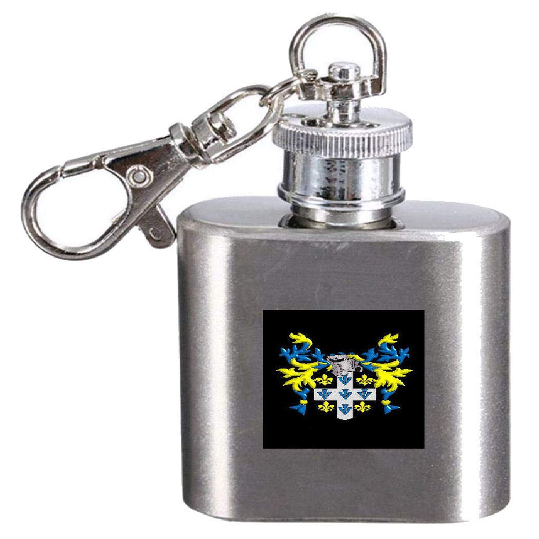 Flasque avec blason du nom de famille de 28,3 ml : petit flacon de poche armorié