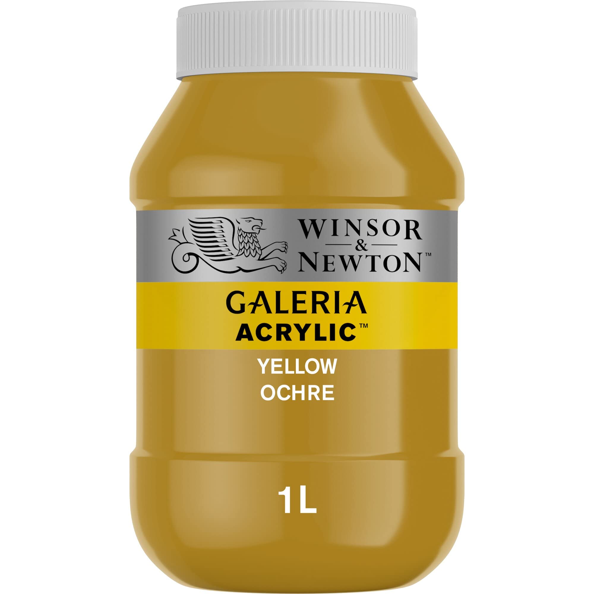 Winsor & Newton 2154744 Galeria Acrylfarbe, hohe Pigmentierung, lichtecht, buttrige Konsistenz, 1000 ml Topf - Gelber Ocker