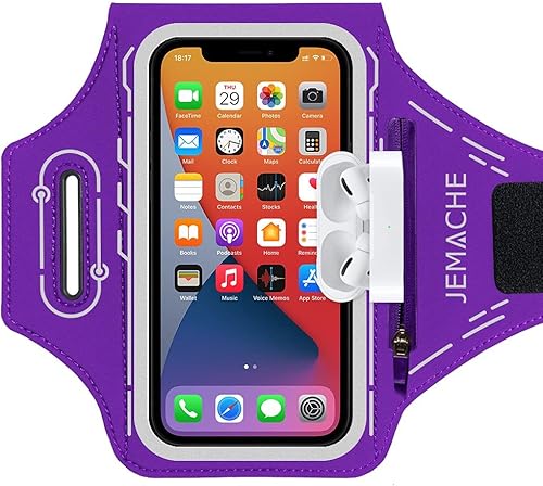 Miniatura 12 de Brazalete para iPhone Pro Max 17 16 15 14 13 12 Plus/Air con soporte para Airpods, entrenamiento de gimnasio, correr, teléfono (rosa) Rosado,Azul