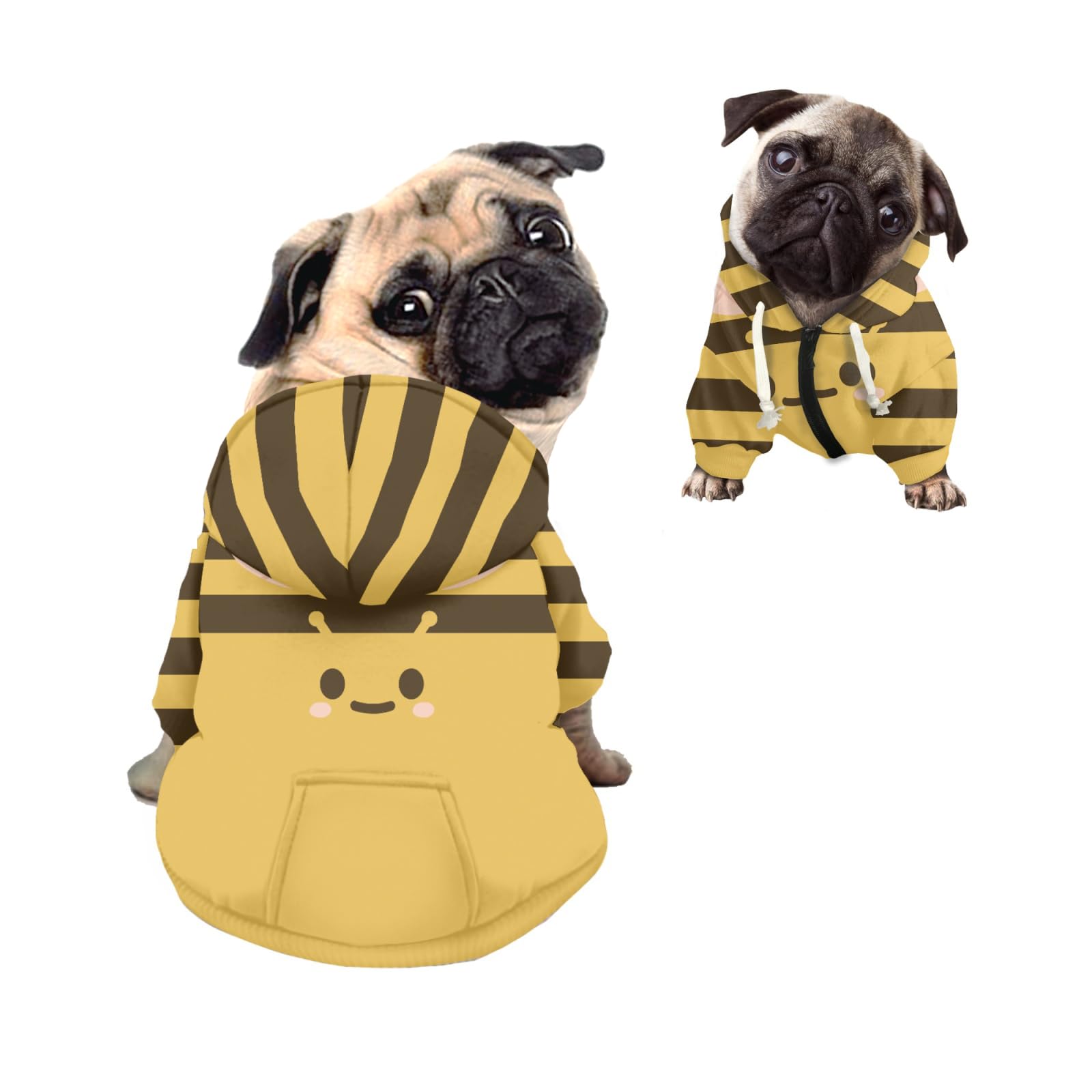 Kuiaobaty Cute Bee Costume Dog Sweatshirt Dog Hoodies Comfy Doggy Hooded Sweatshirt, Kawaii Bugs Pattern Pet Jacket Sweater with Hat — image 1