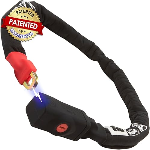 Miniatura 7 de Seatylock Viking - Candado de cadena para bicicleta con llave, magnético patentado, clasificado seguro, plateado, resistente, antirrobo, cerradura