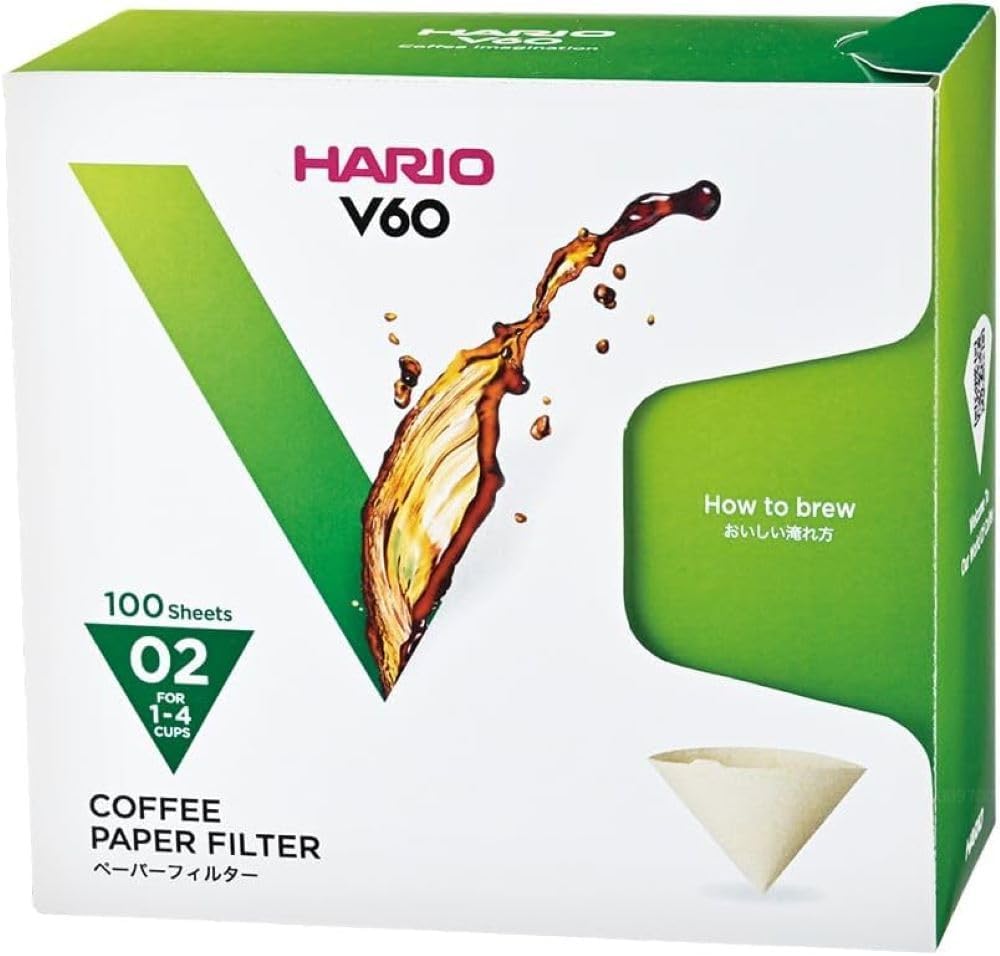 VCF-02-100MK 1-Piece Box of Paper Filter for 02 Dripper Misarashi, Natural, Without Tabs