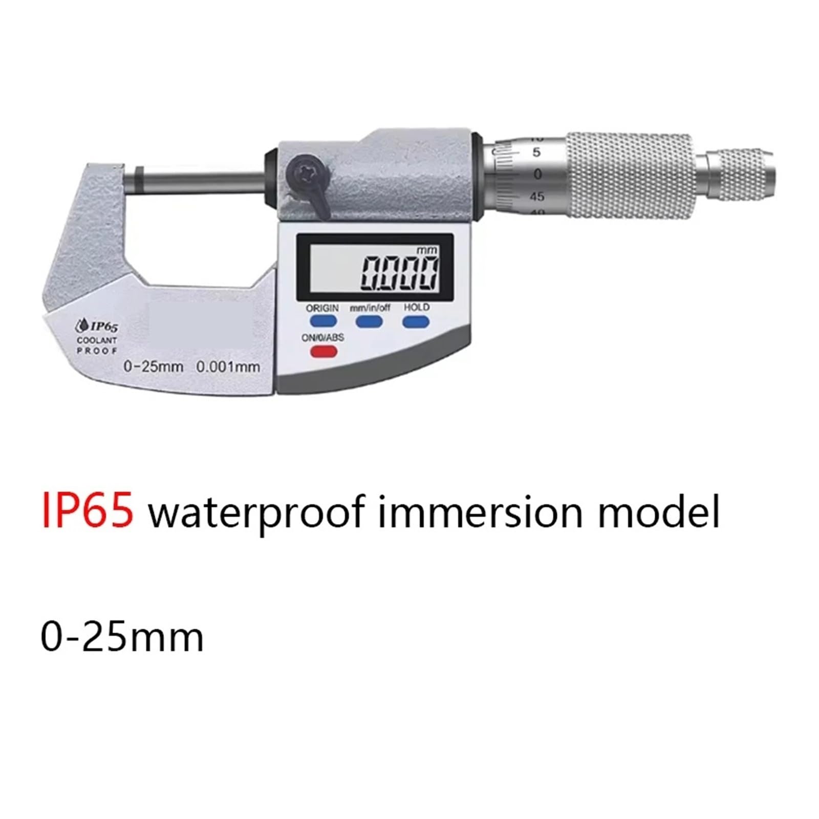 Mikrometry Cyfrowe Ze Stali Nierdzewnej IP65 O Średnicy Zewnętrznej 0,001 Mm Dokładne odczyty(0-25mm IP65)