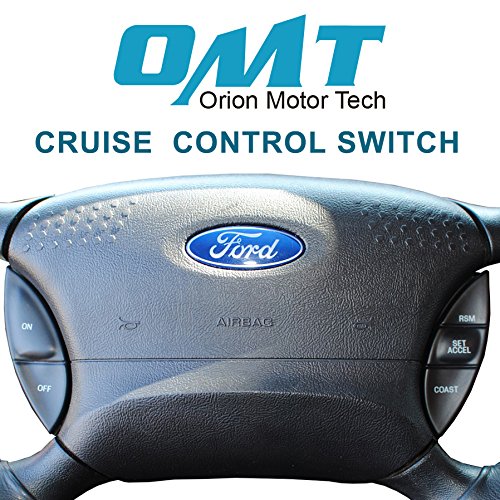 Cruise Control Switch Kit, Steering Wheel Mounted Cruise Control Buttons Assembly with Cable, Compatible with Ford Explorer Sport Trac Ranger F150 Lightning Mazda Accessories Parts