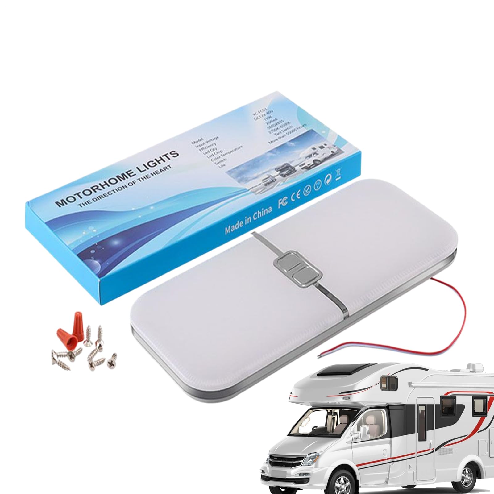 interne per campeggio - Plafoniera a LED per campeggio, auto, con luminosità regolabile, per lettura, relax, viaggi, campeggio, uscite familiari, lampada da 12 – 30 V per lettura rilassata