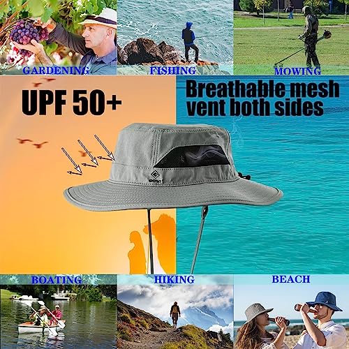 G Giepht 3 Inches Brim Xl Big Extra Large Head Size Water Repellent Spf Upf50 Rain Bucket Sun Hat With Chin Strap String Rainproof Waterproof Hiking Walking Fishing Travel Men And Women #TOP5