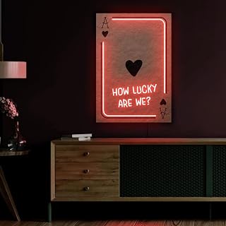 Ace of Hearts Neon Sign, How Lucky Are We Neon Sign, Playing Card LED Light, Lucky Wall Art Decor, Ace of Hearts Art Decor, 15.4"X10.6"