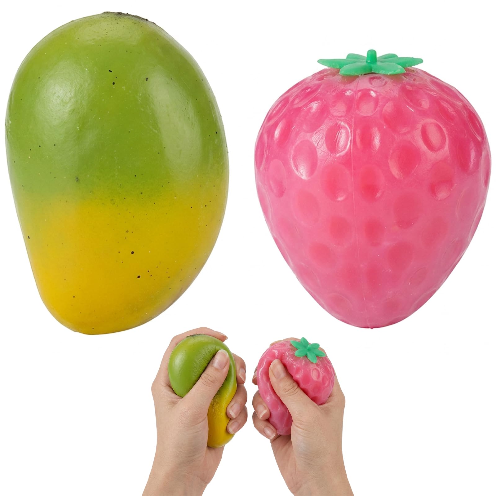 2-Piece Strawberry and Mango Ornament Set, Colour Changing Fruit Ornament