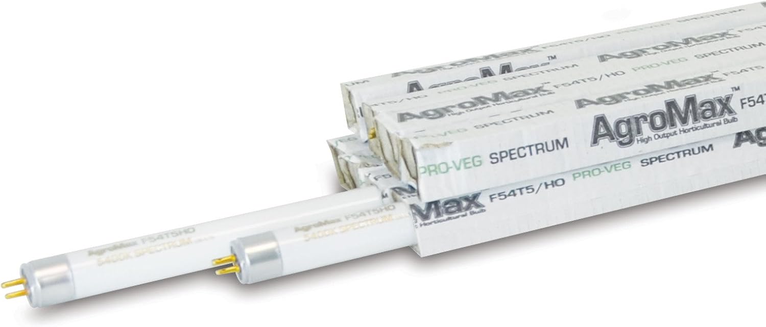 4-Pack 4 Foot (45.75") 5,400K Super Veg T5 Fluorescent Grow Light Bulbs - (4) F54T5HO Bulbs