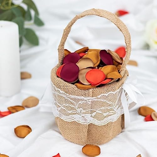 400 Matte Red Gold Silk Rose Petals Round Artificial Flowers Table Confetti Wedding Party Events Reception Decorations