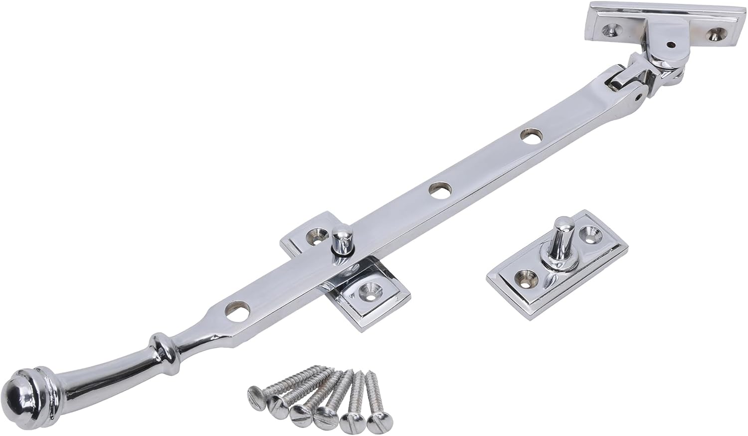 SKANDH Premium Brass Casement Stay | Heavy Duty Window Stay Arm for Wooden & Metal Windows | Adjustable Brass Window Support Hinge | Rust-Resistant Antique Finish