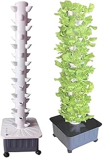 Hydroponischer Turm,45 Loch Aquaponic Growing System,15 Stage Aeroponic Growing Kit für Kräuter,Obst und Gemüse mit Hydratation Pumpe,Adapter,Net Pots