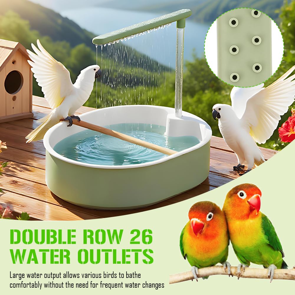 Baño Automático para Pájaros, Bañera de Agua Circulante Automática para Aves Domésticas, Ducha para Loros, Accesorio de Fuente para Jaula Periquitos Agapornis Cacatúa y Cotorra