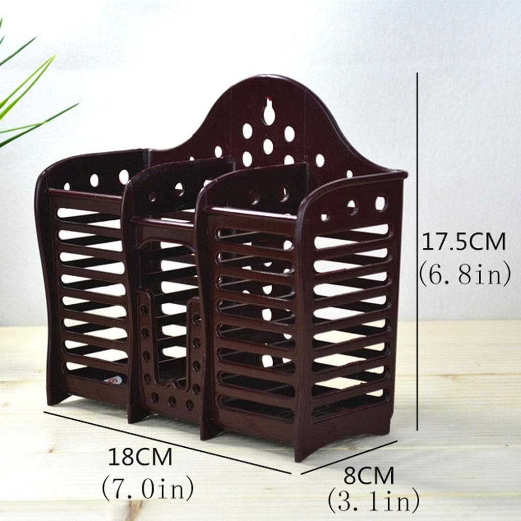 Utensil Holder Chopsticks Holder Thick Kitchen Cutlery Holder Three Grid Tableware Drain Rack Suction Cup Wall-mounted Kitchen Utensil Holder (Color : A) (B)