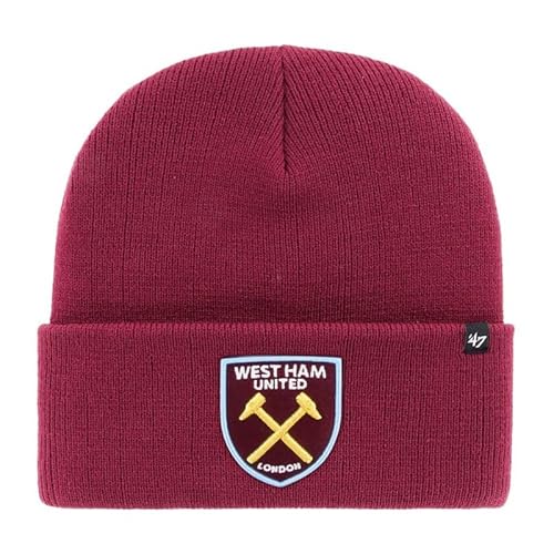 West Ham United Beanie Hat Knitted Hammers, Claret, One Size