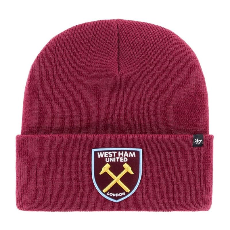 West Ham United Beanie Hat Knitted Hammers, Claret, One Size