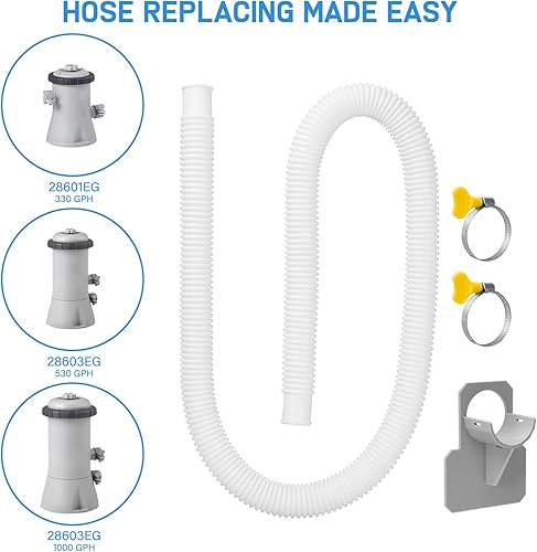 Miniatura 3 de Manguera de repuesto para bomba de piscina, manguera de piscina de 1.25 pulgadas de diámetro para piscinas sobre el suelo, 59 pulgadas de largo,
