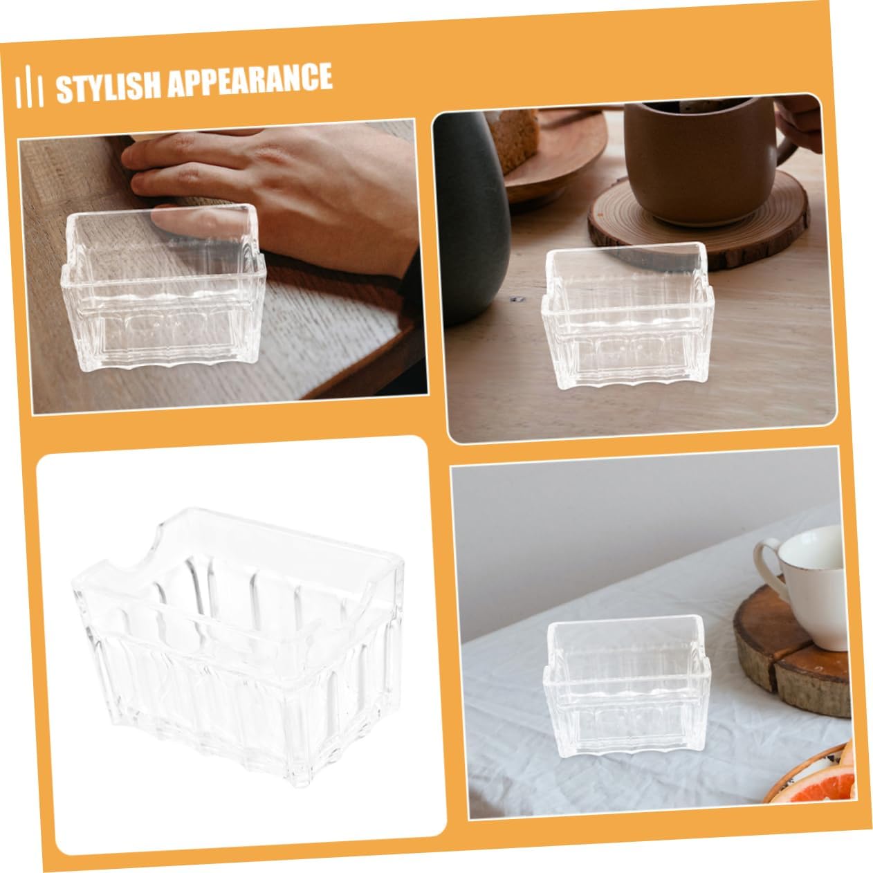 Acrylic Sugar Packet Holder Desktop Organizer for Coffee and Tea Bags