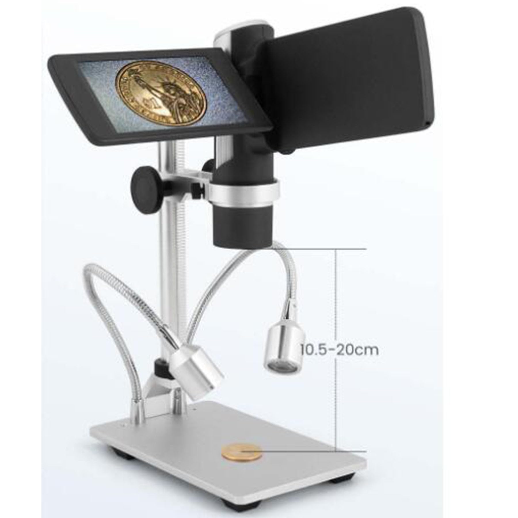 Microscopio Digital de Mano, microscopio de Bolsillo portátil con Pantalla de 4 Pulgadas para niños y Adultos, microscopio de Video electrónico Negro, microscopio de Moneda USB
