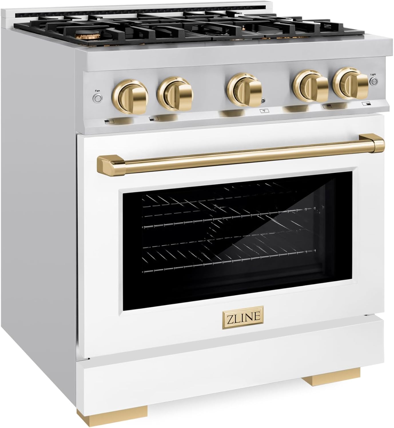 ZLINE Autograph 30" Select Dual Fuel Range w/White Door & Gold Accents (HDRZ-WM-30-G)