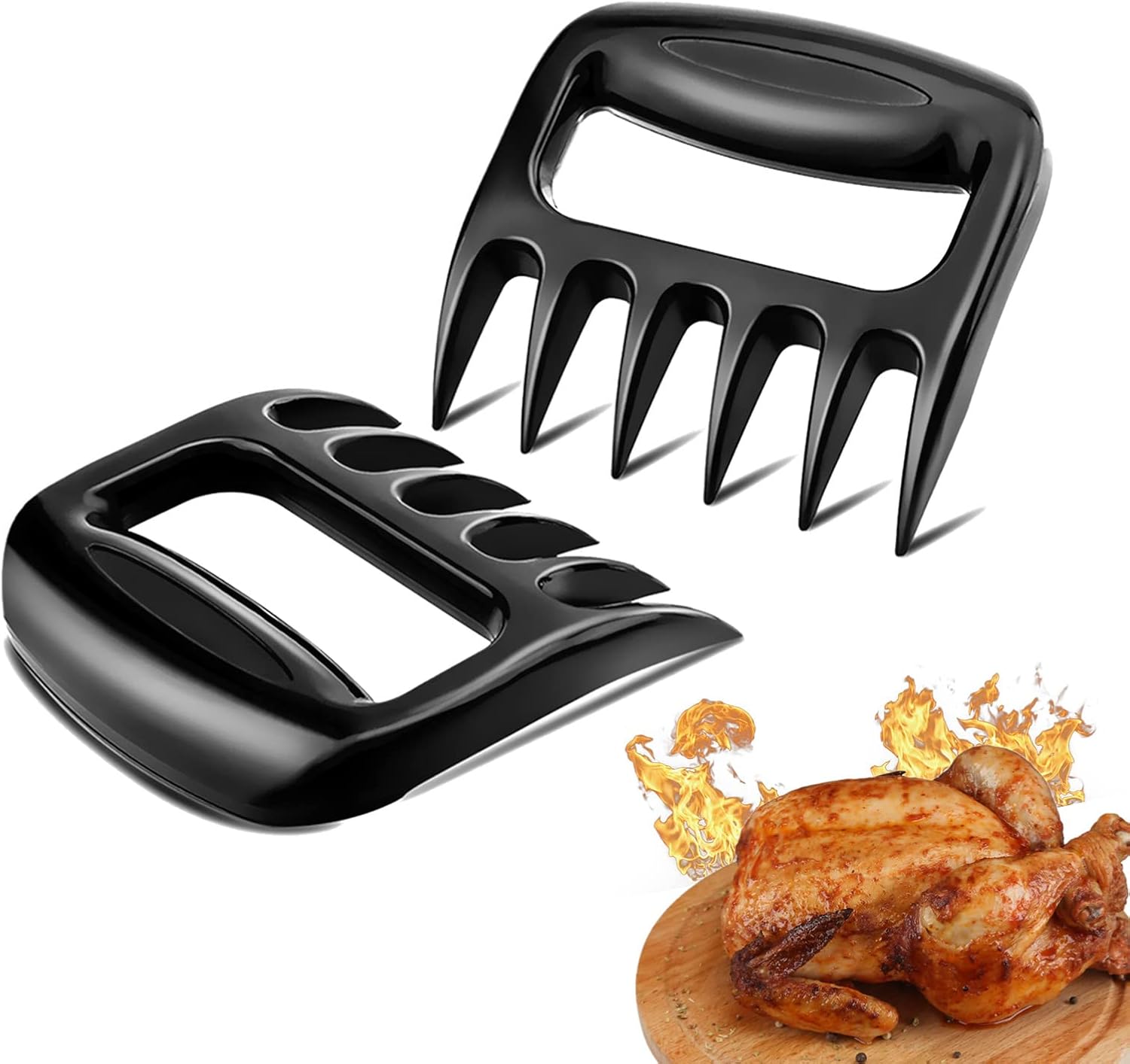Fibetter Black Meat Claws for Shredding and Mixing, Food-Grade BBQ Pulled Pork Shredder Claw 2pcs for Barbecue, Smoker, Grill : Patio, Lawn & Garden