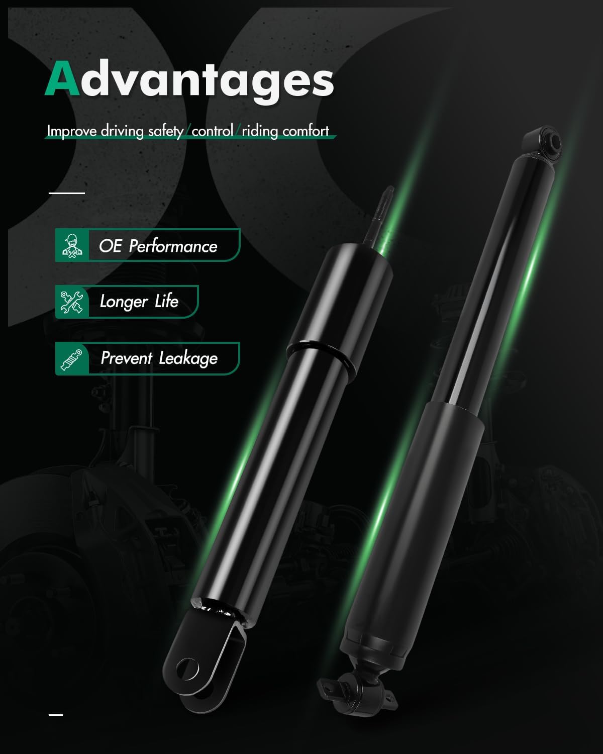 SCITOO - Front Rear Shock Absorbers for Hummer Fits 2006-2010 for Hummer H3 Shocks 555049 911527 555050 911528 Shocks Struts - 4Pc Set