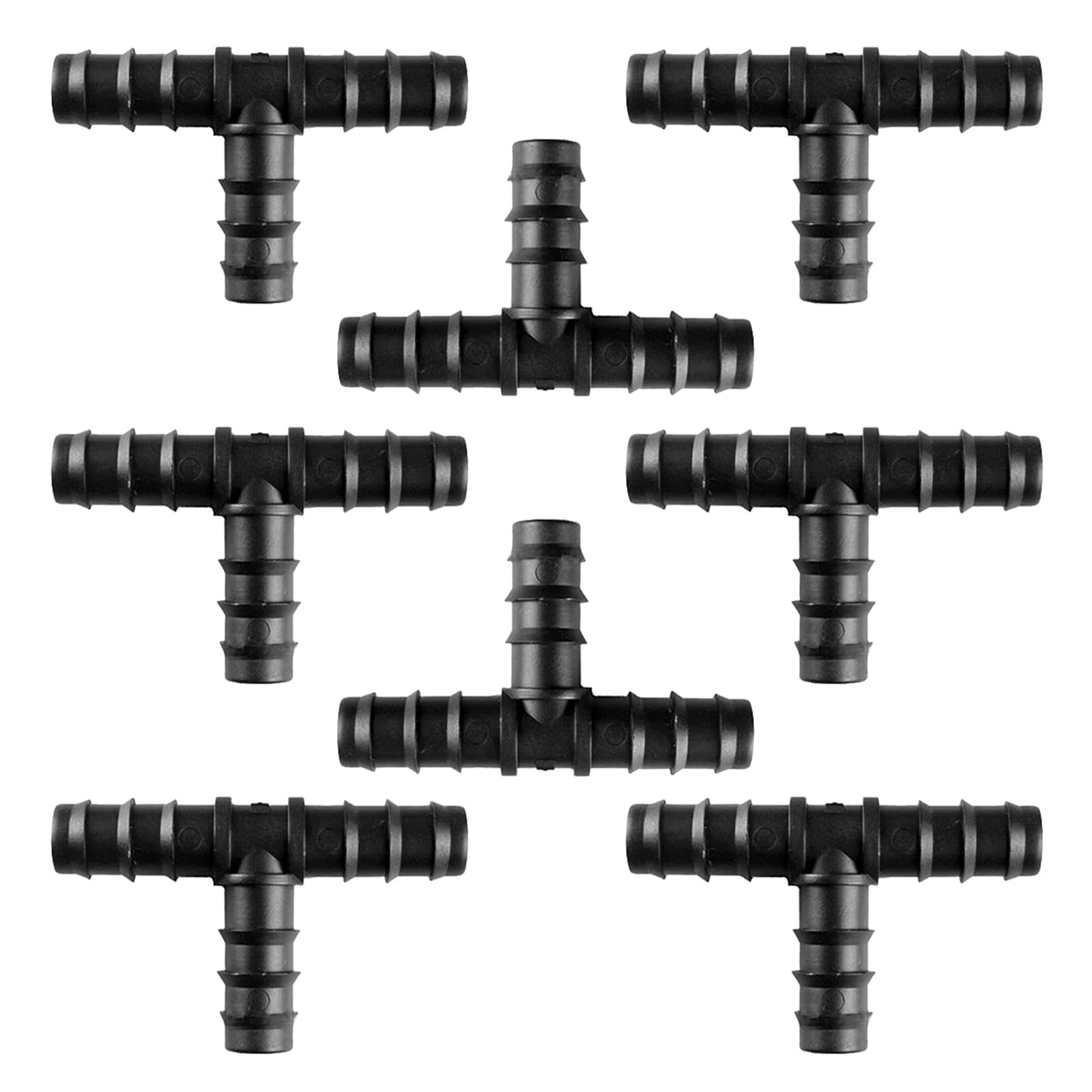 ApexPine 8 Pcs 16mm Barbed Tee Connectors for Drip Irrigation Hose