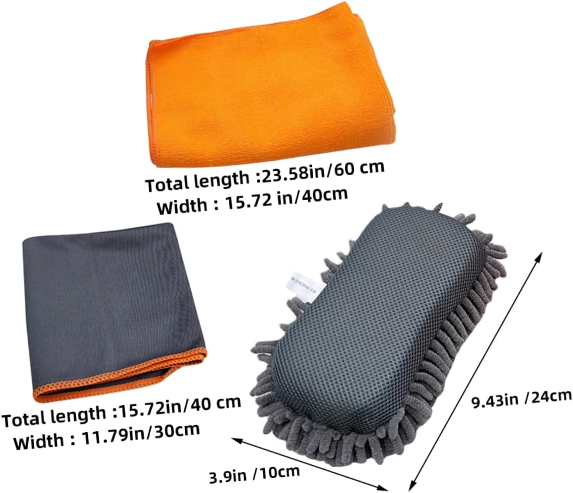 Zerodeko Automotive Cleaning Sponges Car Wash Tool Set Car Washing Sponge Kit Drying Towel for Cleaning Polishing