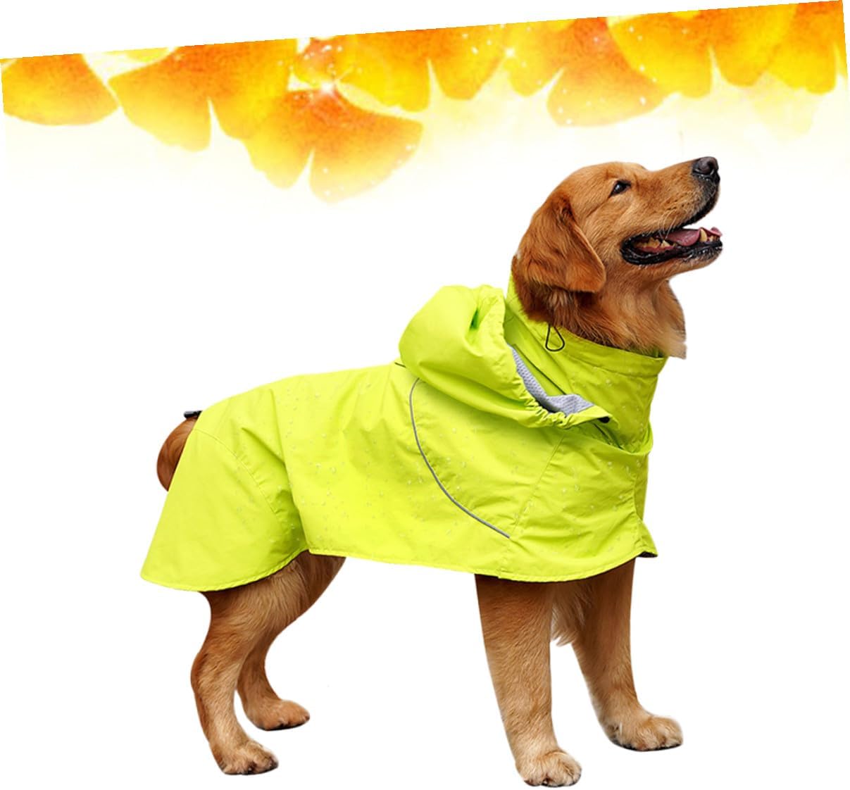 BESPORTBLE Dog Rain Coat Waterproof Nylon Pet Rain Jacket High Collar Adjustable Hooded Rainwear XL for Outdoor Use