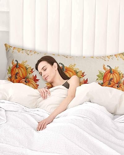 Miniatura 10 de Fundas de almohada de tamaño estándar de Acción de Gracias, 2 paquetes de fundas de almohada suaves decorativas para sofá de cuerpo largo, con