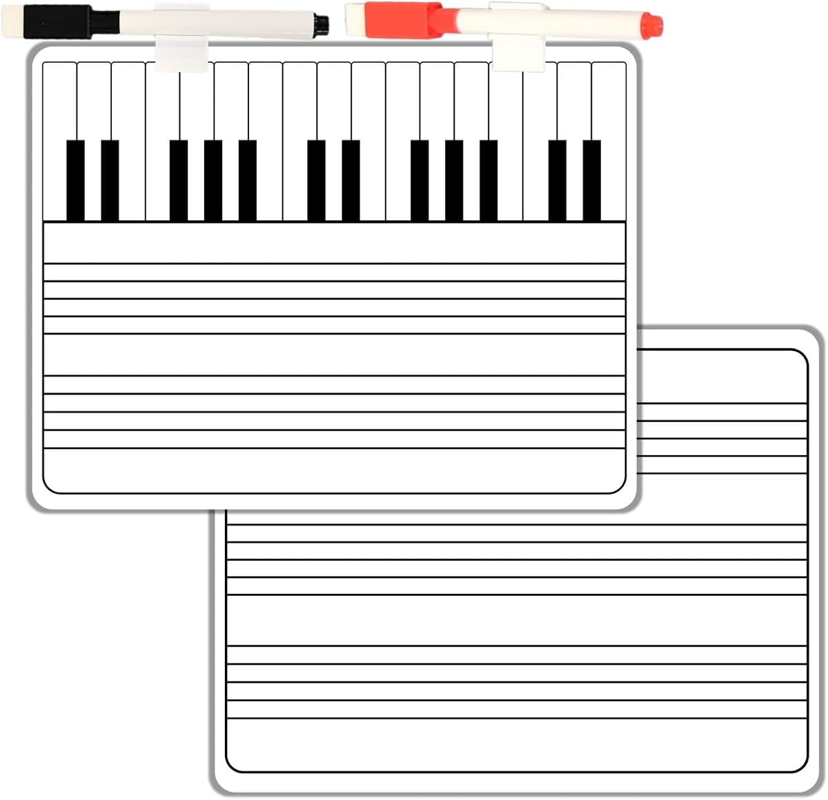 9"X12" Lapboard Double Sided Musical Notes whiteboard for Students, Dry Erase Music Staff White Boards, Musicians and Home with Two Markers