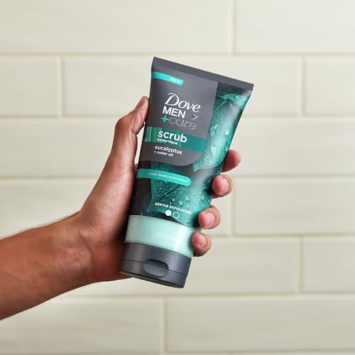 DOVE MEN + CARE Body and Face Scrub Eucalyptus Deeply Exfoliates for Hydrated & Nourished Skin 100% Gentle Cleanser, No Sulfate Cleansers or Parabens 9 oz - image 6