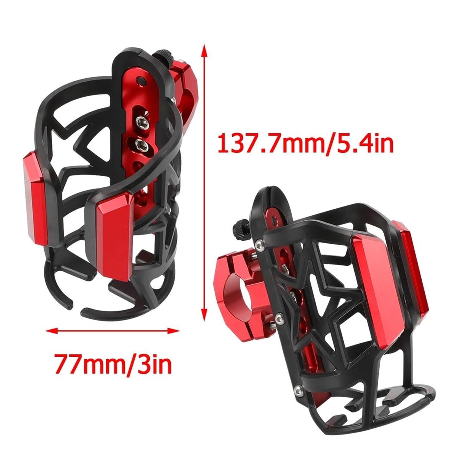 Porta Borraccia Moto Portabicchieri per Bevande con Bottiglia d'Acqua per Bevande CNC per Moto Peryamaha TMAX560 TMAX530SX DX Tech Max ABS TMAX500 2001-2024(Rosso)
