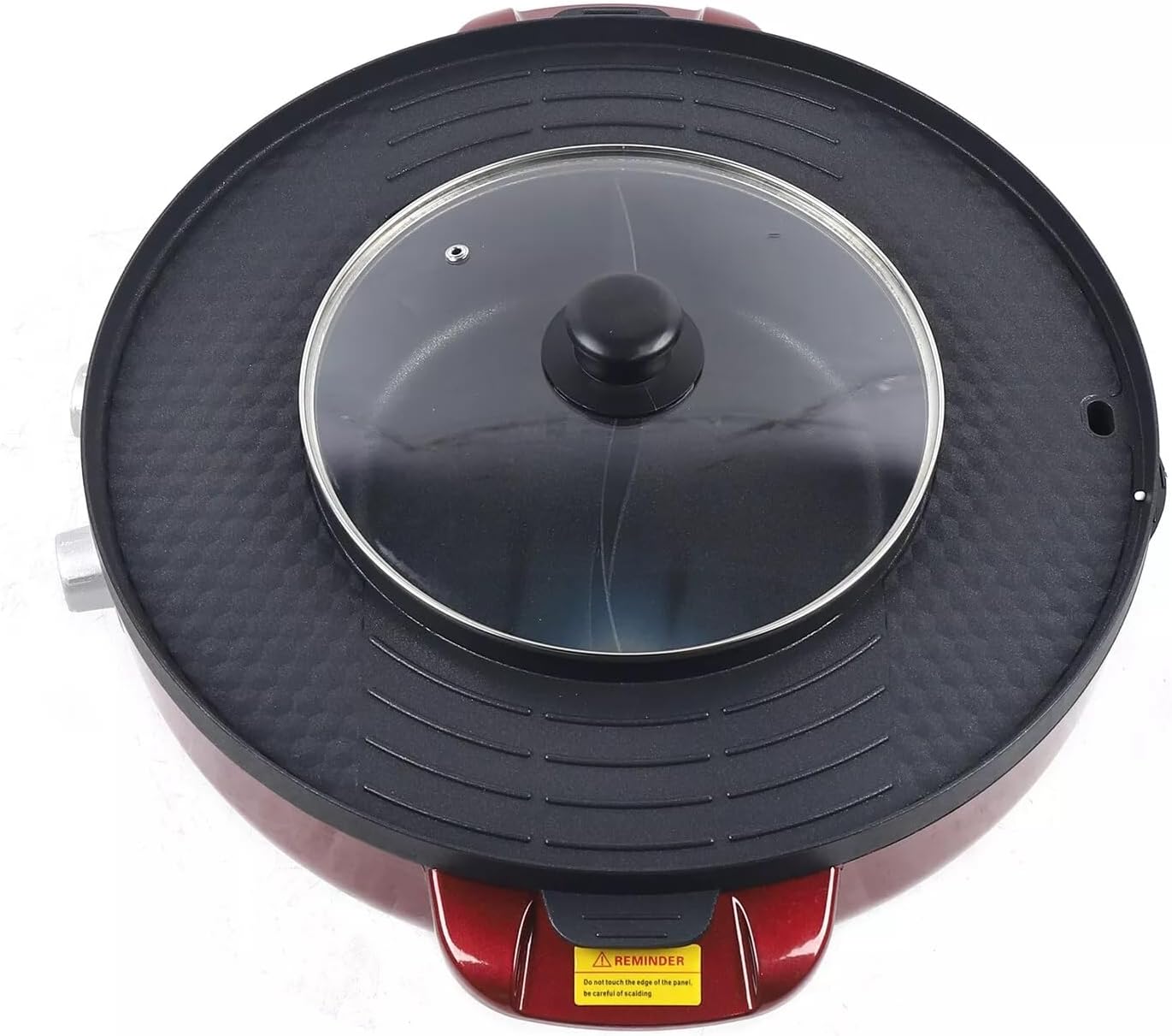 Electric hot pot and barbecue combination, two-in-one portable countertop cooker