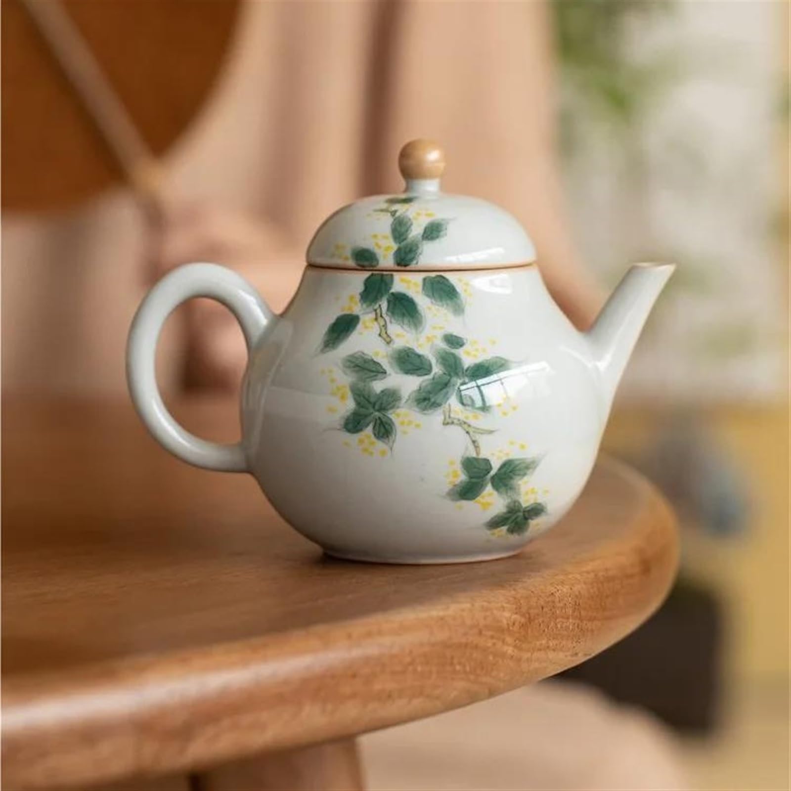 Teiera, set da tè da viaggio, teiera, set da tè pomeridiano, teiere per infusi, bollitore, set da tè Kung Fu, graziosa teiera da 130 ml, teiera in ceramica dipinta a mano a forma di fiore di pera