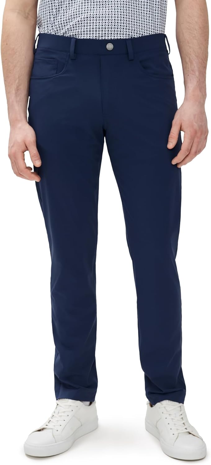 REDVANLY Men's Golf Kent Pull-On Trouser in Admiral - Size M - Wind and Water Resistant, Lightweight, Stretchable