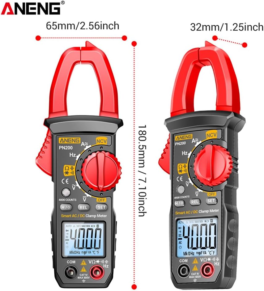 Dimensions of GOLDEN BLUE PN200 Digital Clamp Meter Multimeter