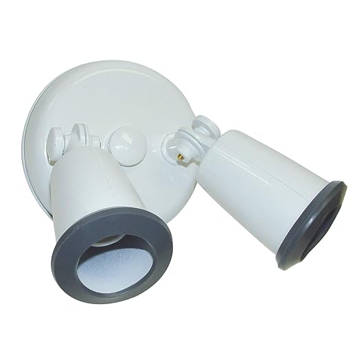 Satco SF76/684 Two Light "Quick Mount" Outdoor Heavy Duty Cast Aluminum Durable Weather Proof Security Flood Light, White
