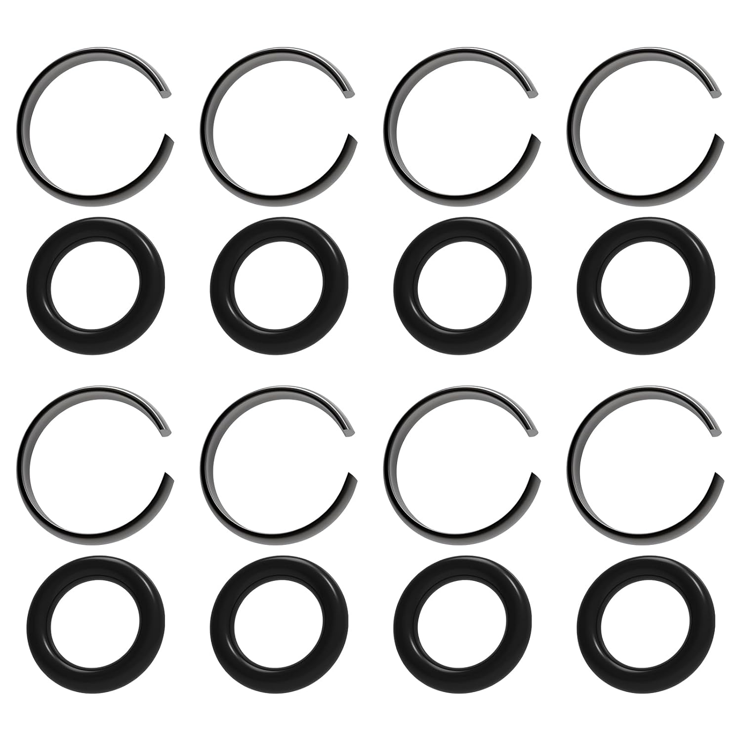 1/2 Inch Impact Wrench Retainer Rings with O-Ring, Impact Wrench Tool Parts and Accessories, Socket Lock Friction Ring, Compatible with Electric Impact, Stubby Impact Gun, Pneumatic Wrench, 8 Sets