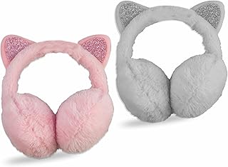 Girls Ear Muffs Cat Ear Warmers Winter Warm Ear Muffs Ear Plush Winter Outdoor Cute Cartoon Thermal Ear Cover Headwear For Kids Girls Outdoor Ear Protector Xmas Birthday Gift Assorted Color 12cm (1Pc)