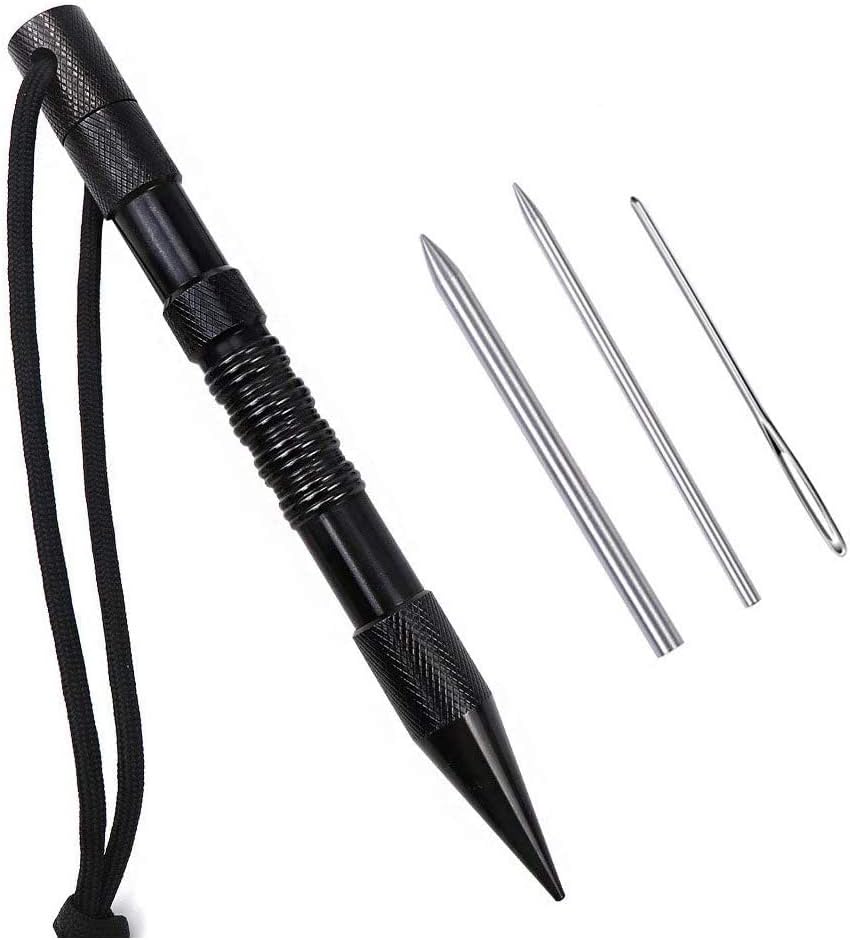 1/4/12 Pack Marlin Spike with Different Size Paracord FID Stainless Steel Paracord Lacing Needle Paracord Stitching Set (4 PCS)