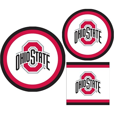 Ohio State Party Supplies Bundle: Plates and Napkins for 10!