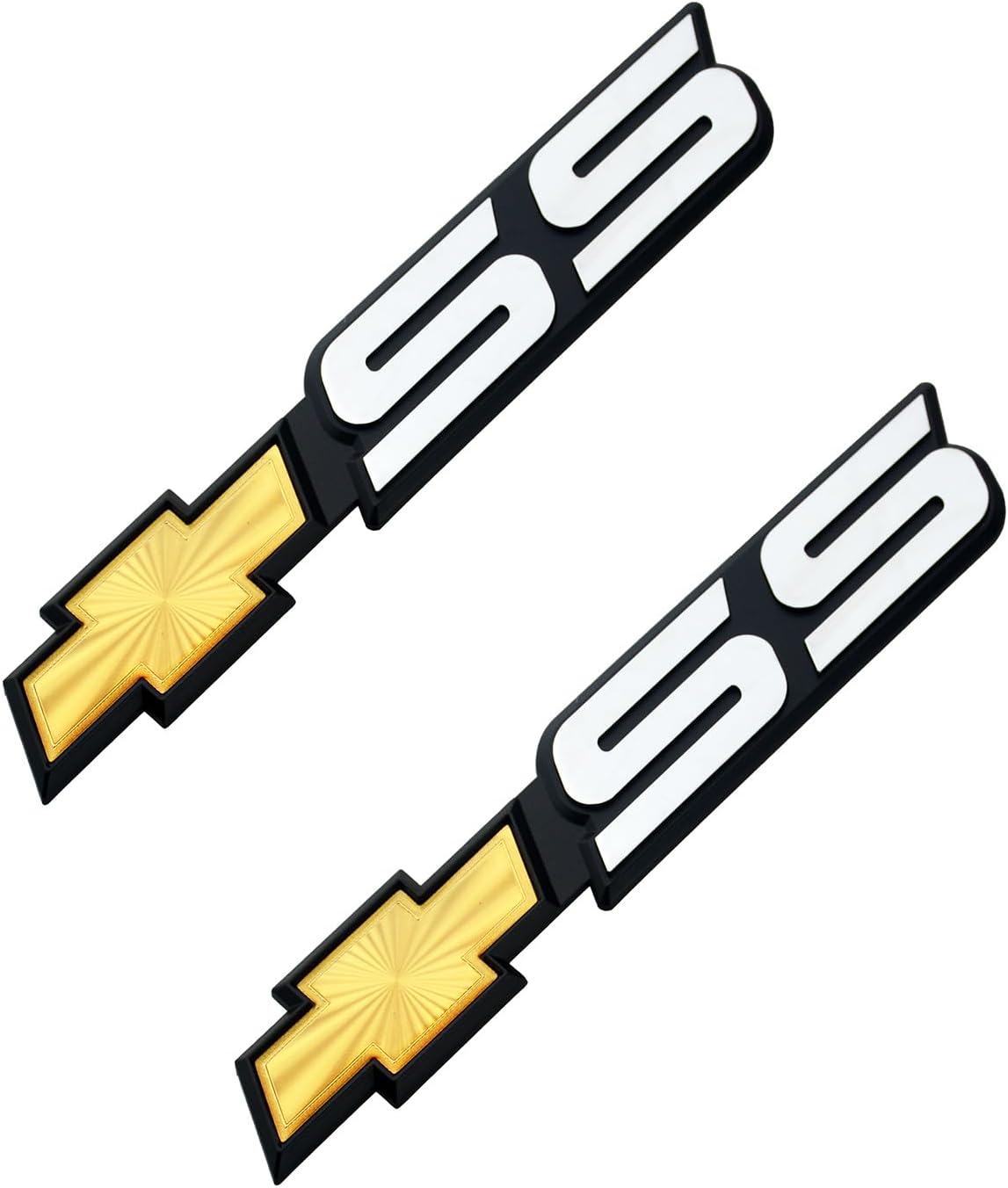 2Pack Door Tailgate Emblem 3D Badge Nameplate Letter Replacement for 94-99 SS 15970086 (Yellow)