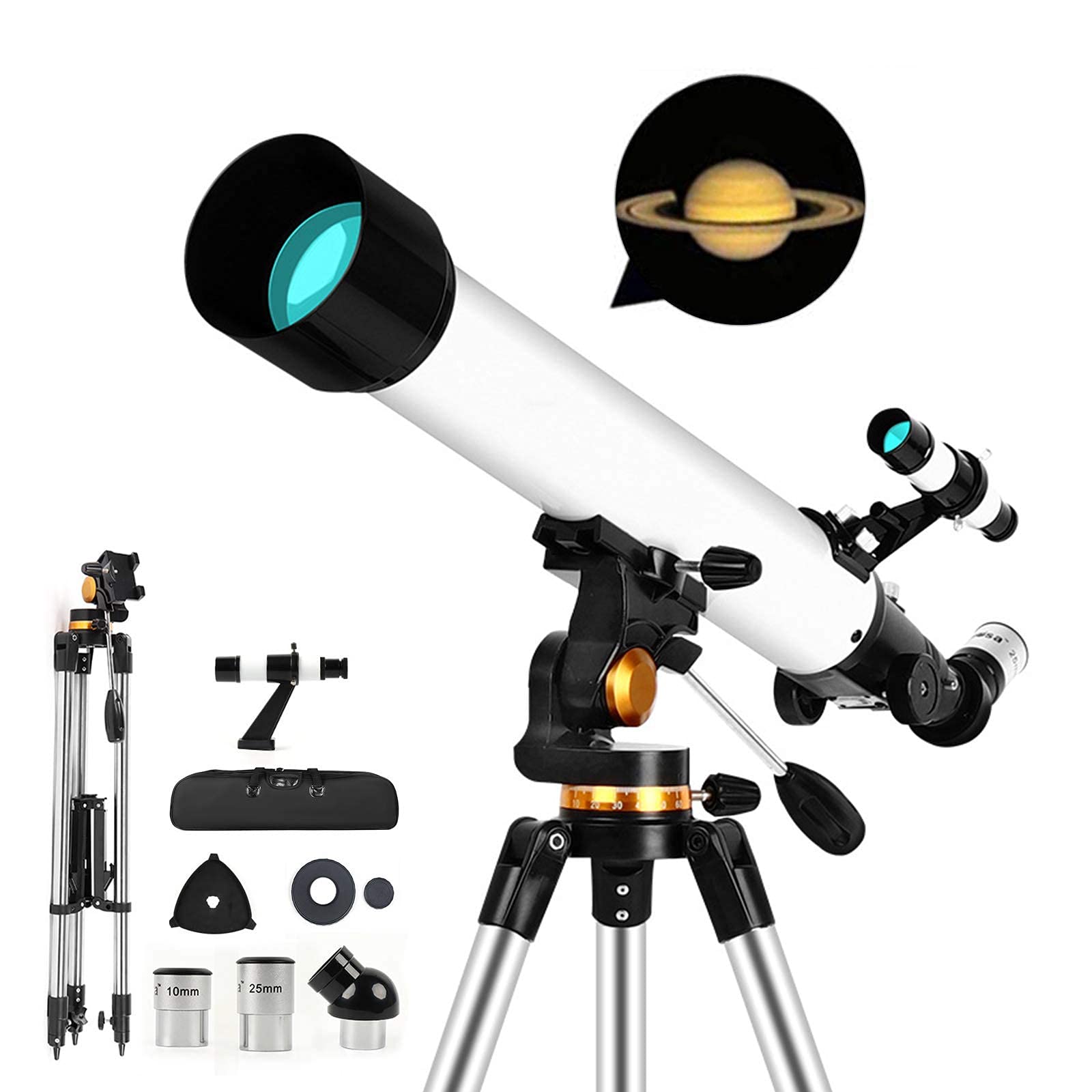 Telescopio astronomico per Bambini, telescopio rifrattore Portatile da 700/70 mm Super Trasparente, con treppiede Regolabile per Principianti di Astronomia per visualizzare paesaggi e Pianeti
