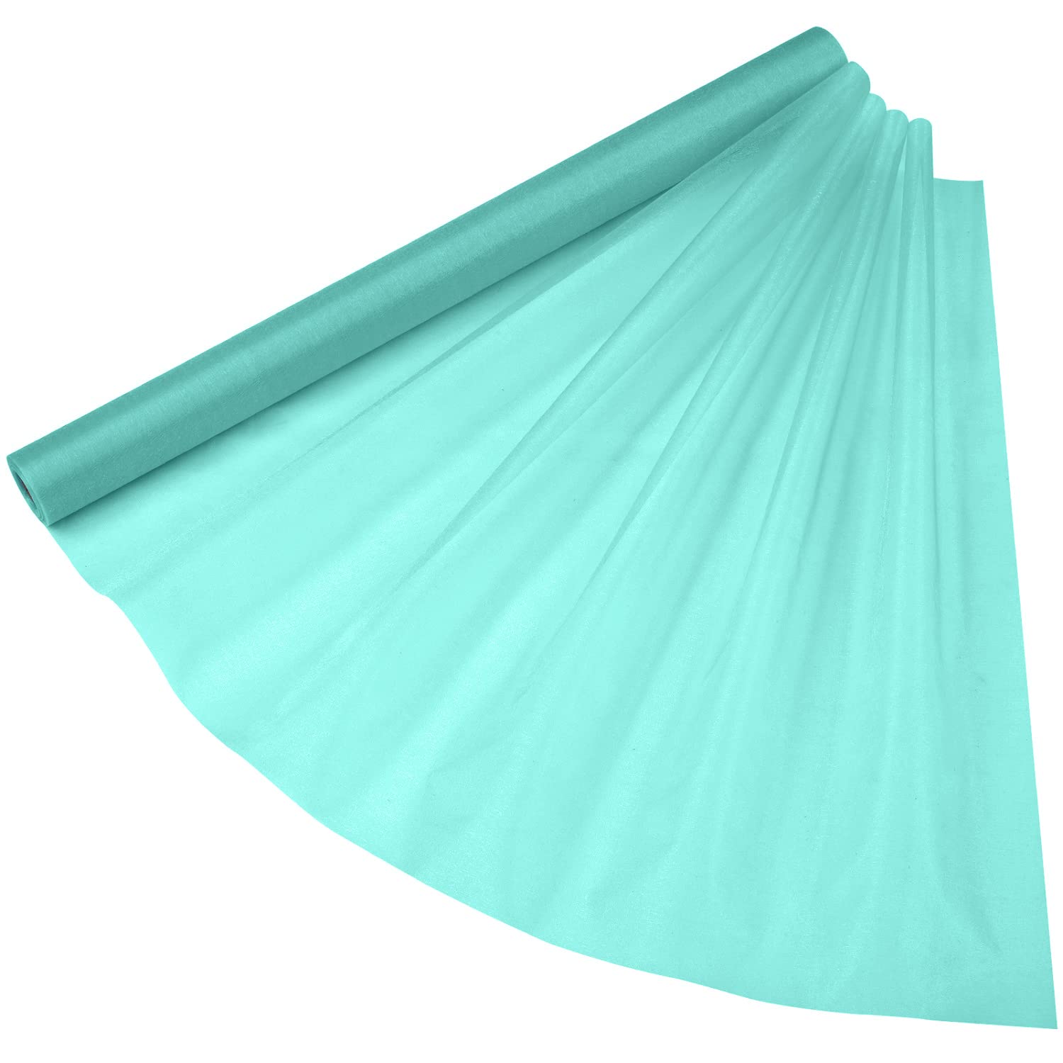 70cm x 15m Roll of Organza Sheer Fabric - Elegant Decorative Cloth for Wedding Chair Bows, Table Runners, Party Favours - Crafting Supplies for Ribbons, Dress Accents,and Bags, Aqua Green