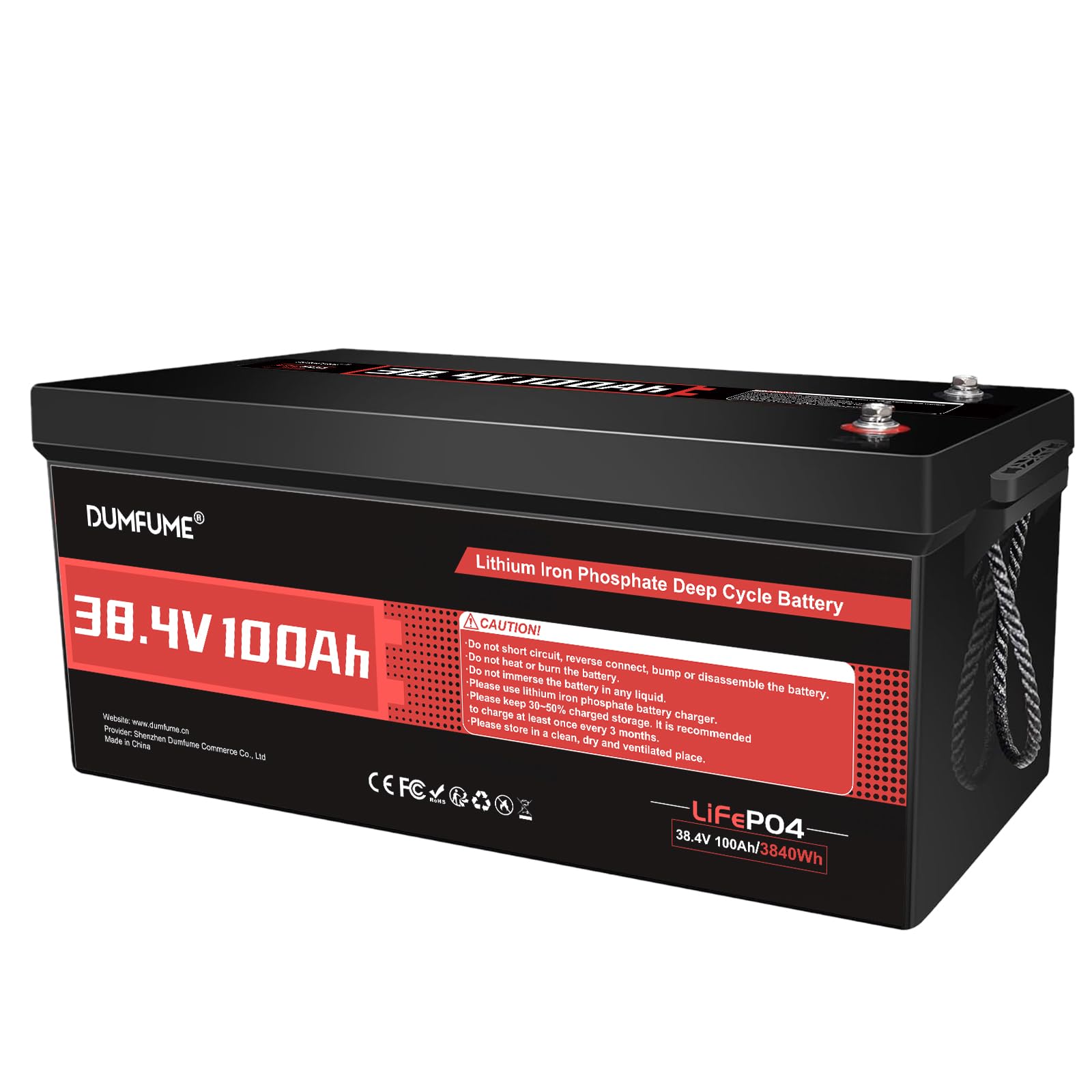 38.4V(36V) 100Ah LiFePO4 Lithium Golf Cart Battery,Built-in 200A BMS & 15000 Cycles,5kW Motor Support,High Energy Density,Maintenance-Free for Golf Carts/Utility Vehicles/RV Backup Power